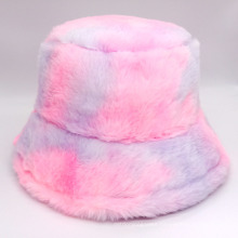 Winter Warm Plush Tie-Dyed Fisherman Cap Basin Cap